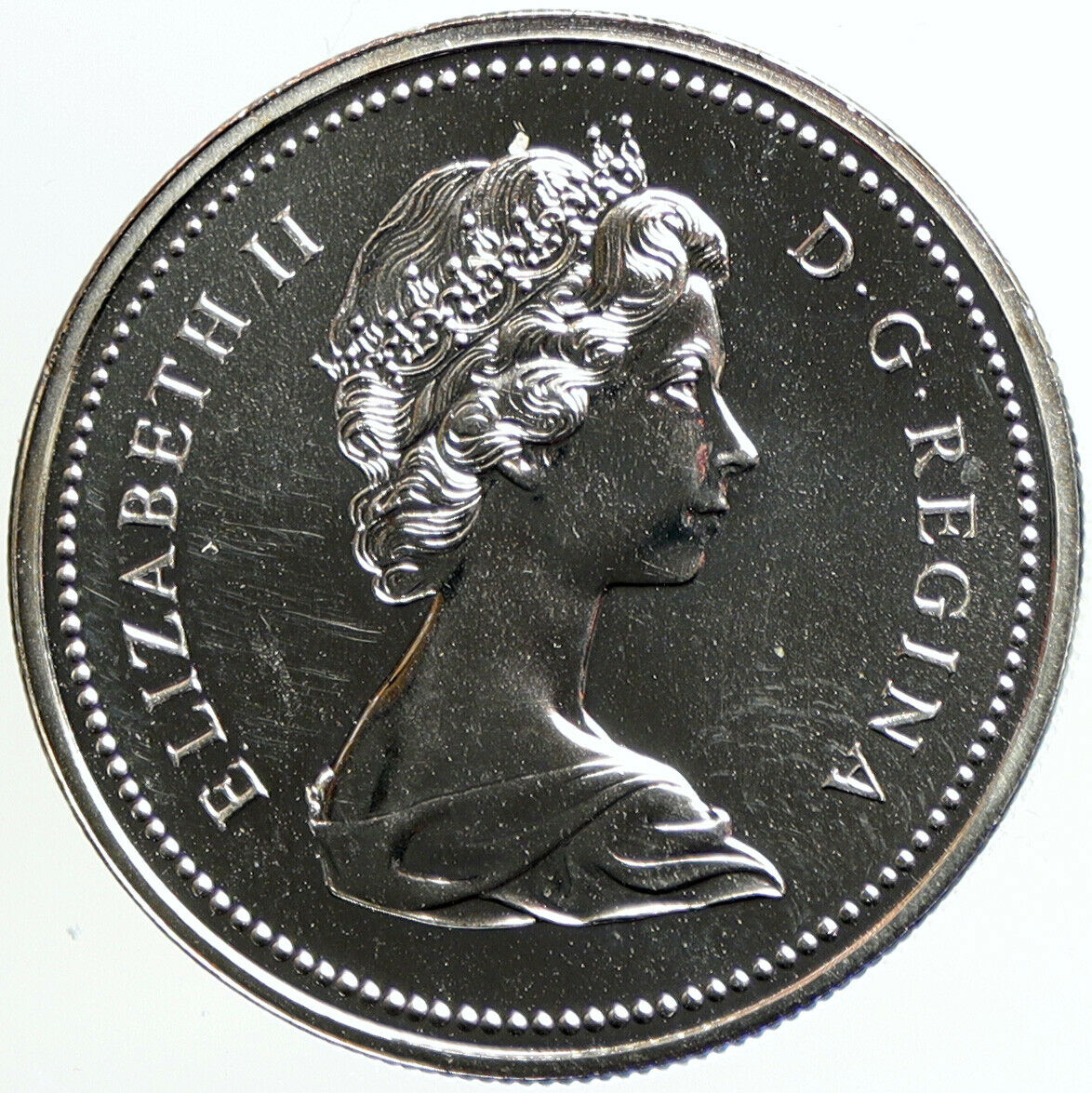 1974 CANADA Queen Elizabeth II Winnipeg 100 Past / Present Silver $ Coin i101196