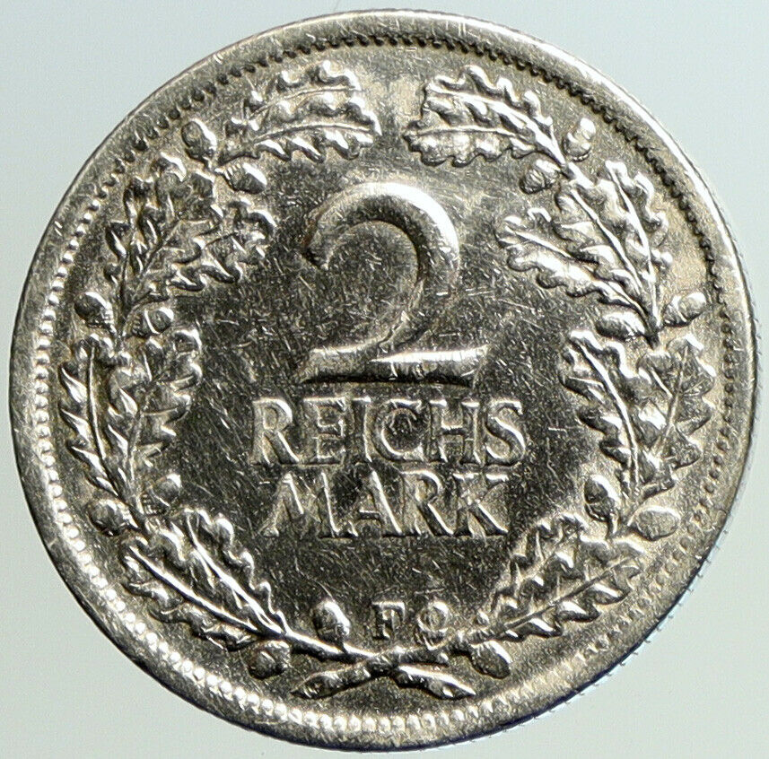 1926 D GERMANY Weimar Republic EAGLE Antique Silver 2 Mark German Coin i101199