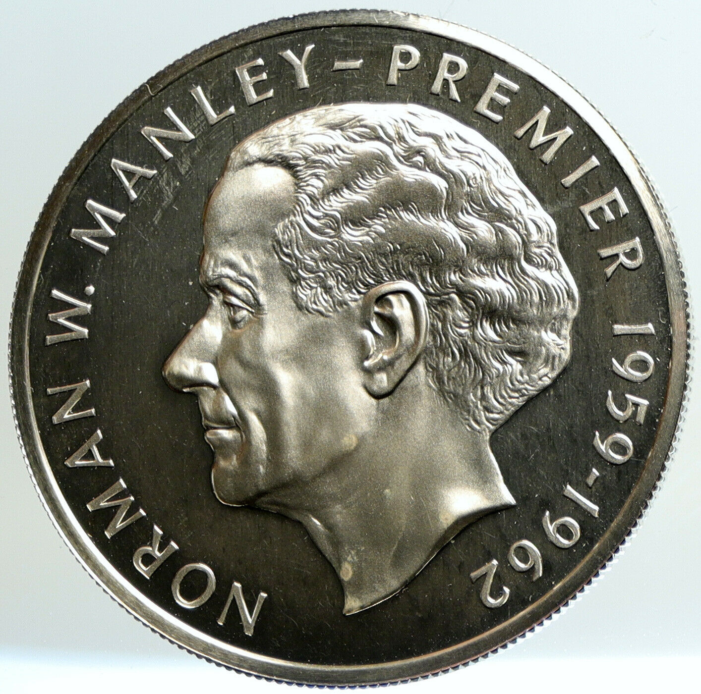 1975 JAMAICA Premier Norman W Manley VINTAGE OLD Proof Silver $5 Coin i101227