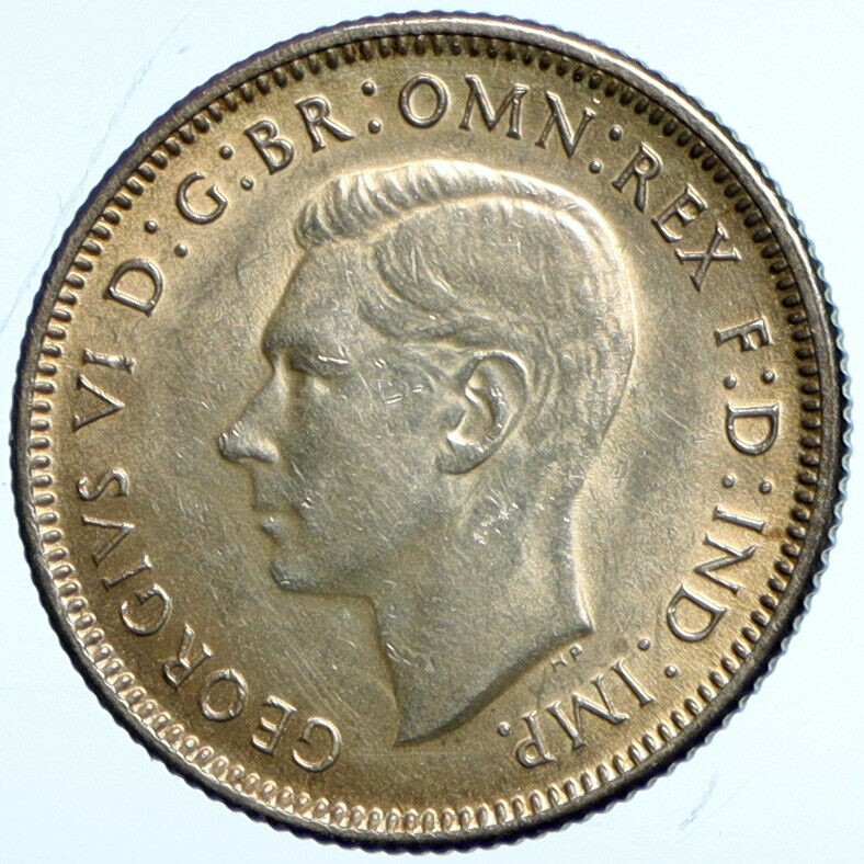 1944 AUSTRALIA Silver SHILLING Coin King George VI of United Kingdom RAM i101679