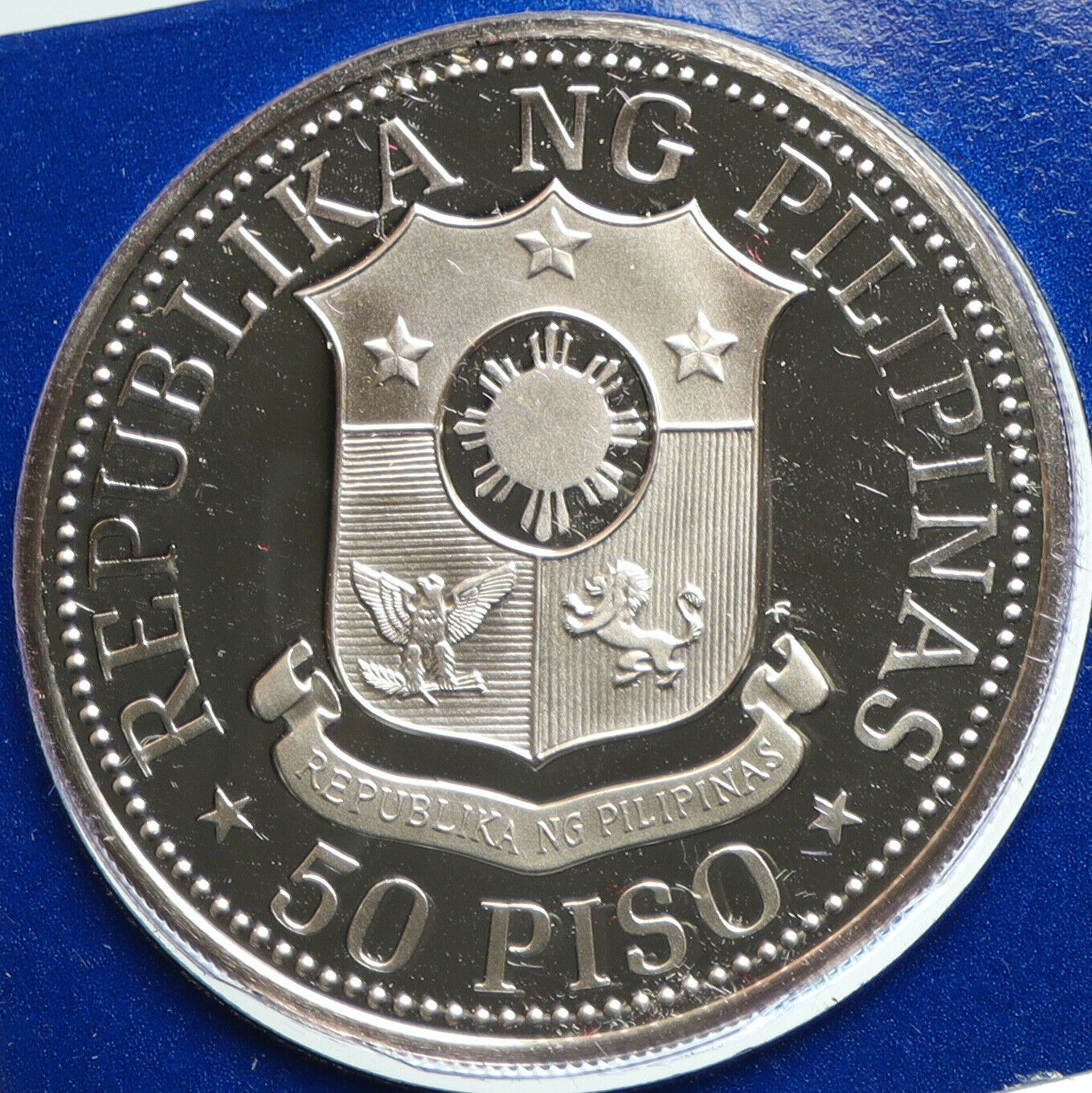 1975 PHILIPPINES New Society MARCOS Lipunan Proof Silver 50 Piso Coin i103100