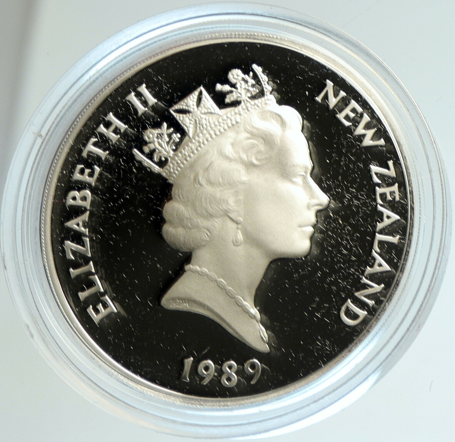 1989 NEW ZEALAND XIV 1990 Commonwealth Games RUNNER Proof Silver $1 Coin i103134