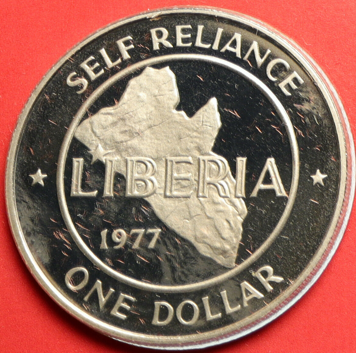 1977 LIBERIA African W. R. TOLBERT JR Vintage OLD Proof Dollar Coin i103113