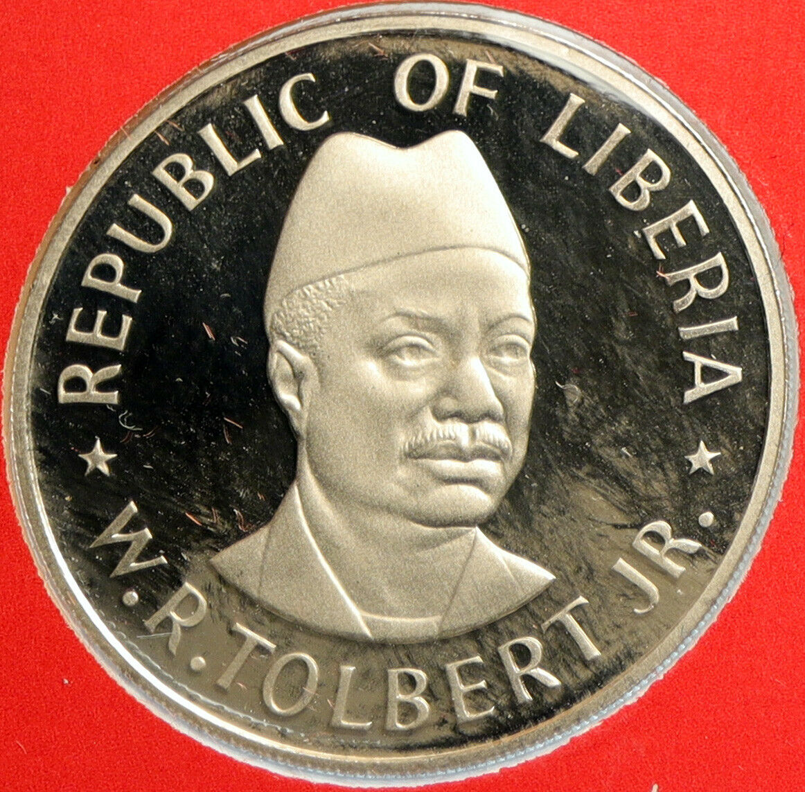 1977 LIBERIA African W. R. TOLBERT JR Vintage OLD Proof Dollar Coin i103113