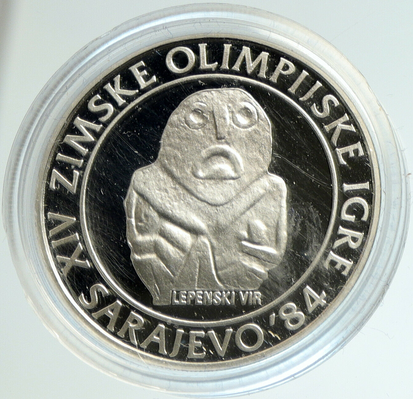 1983 YUGOSLAVIA Olympic SARAJEVO Artifact Proof Silver 250 Dinara Coin i103127