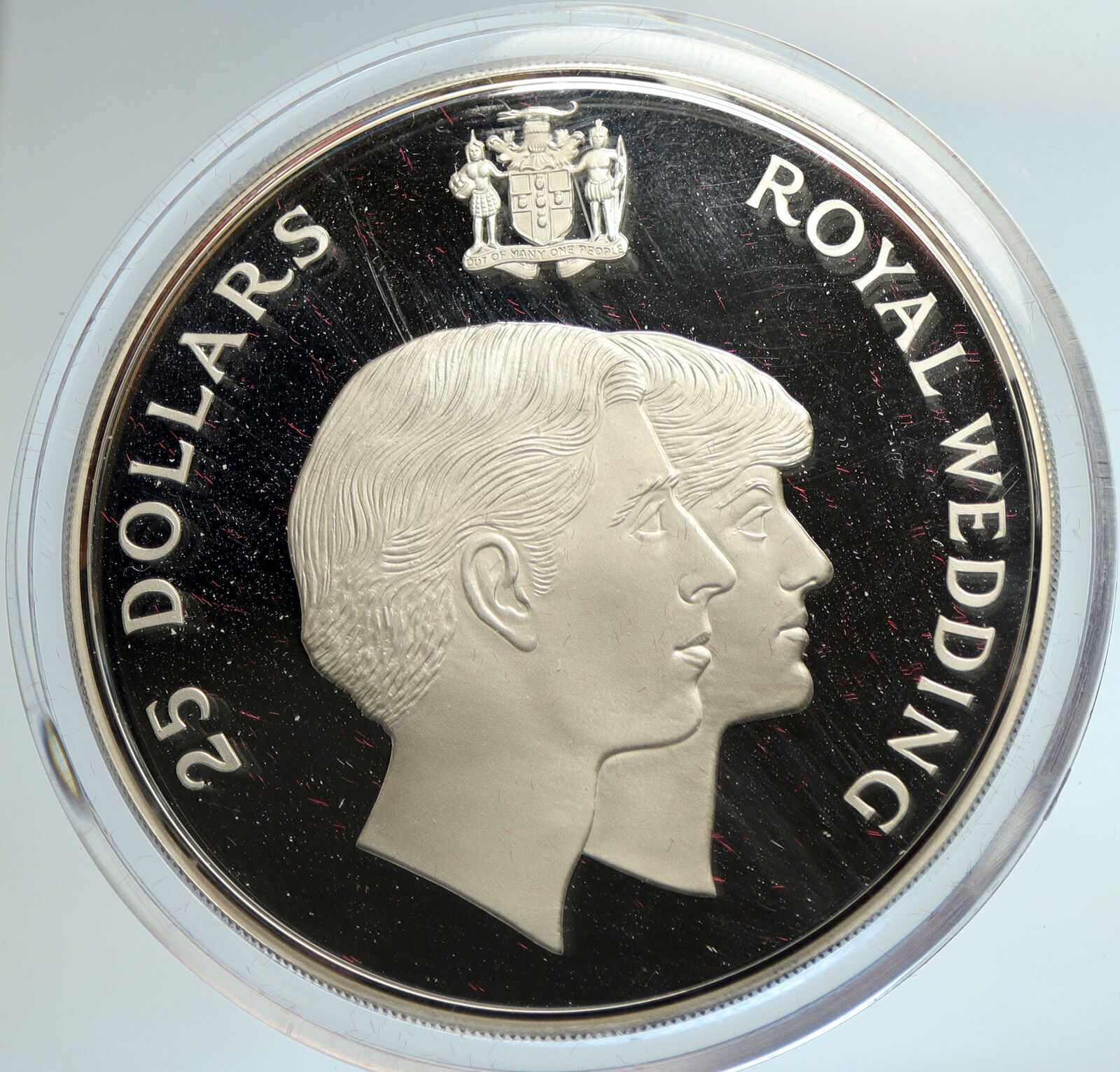 1981 JAMAICA Royal Wedding PRINCESS DIANA CHARLES Proof Silver $25 Medal i103157