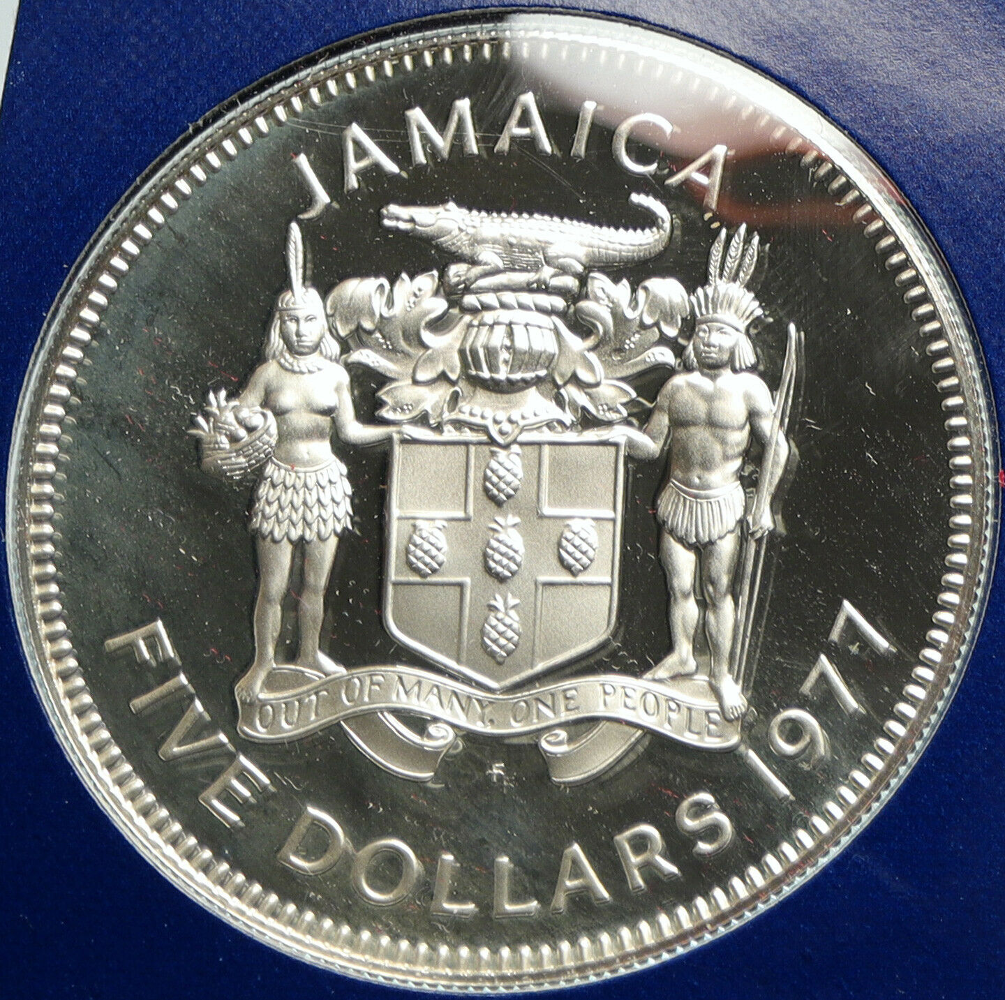 1977 JAMAICA Premier Norman W Manley OLD Vintage Proof Silver $5 Coin i103158