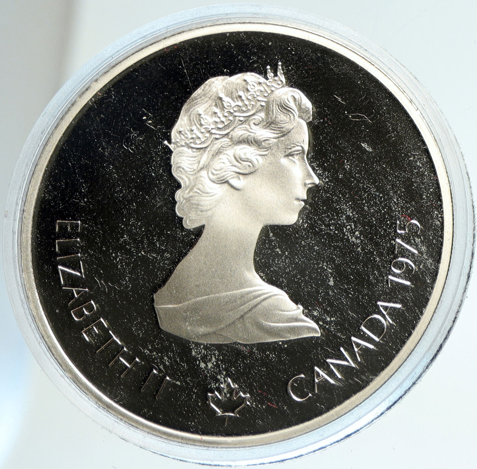 1975 CANADA Elizabeth II Olympics Montreal Paddler PROOF Silver $10 Coin i103051