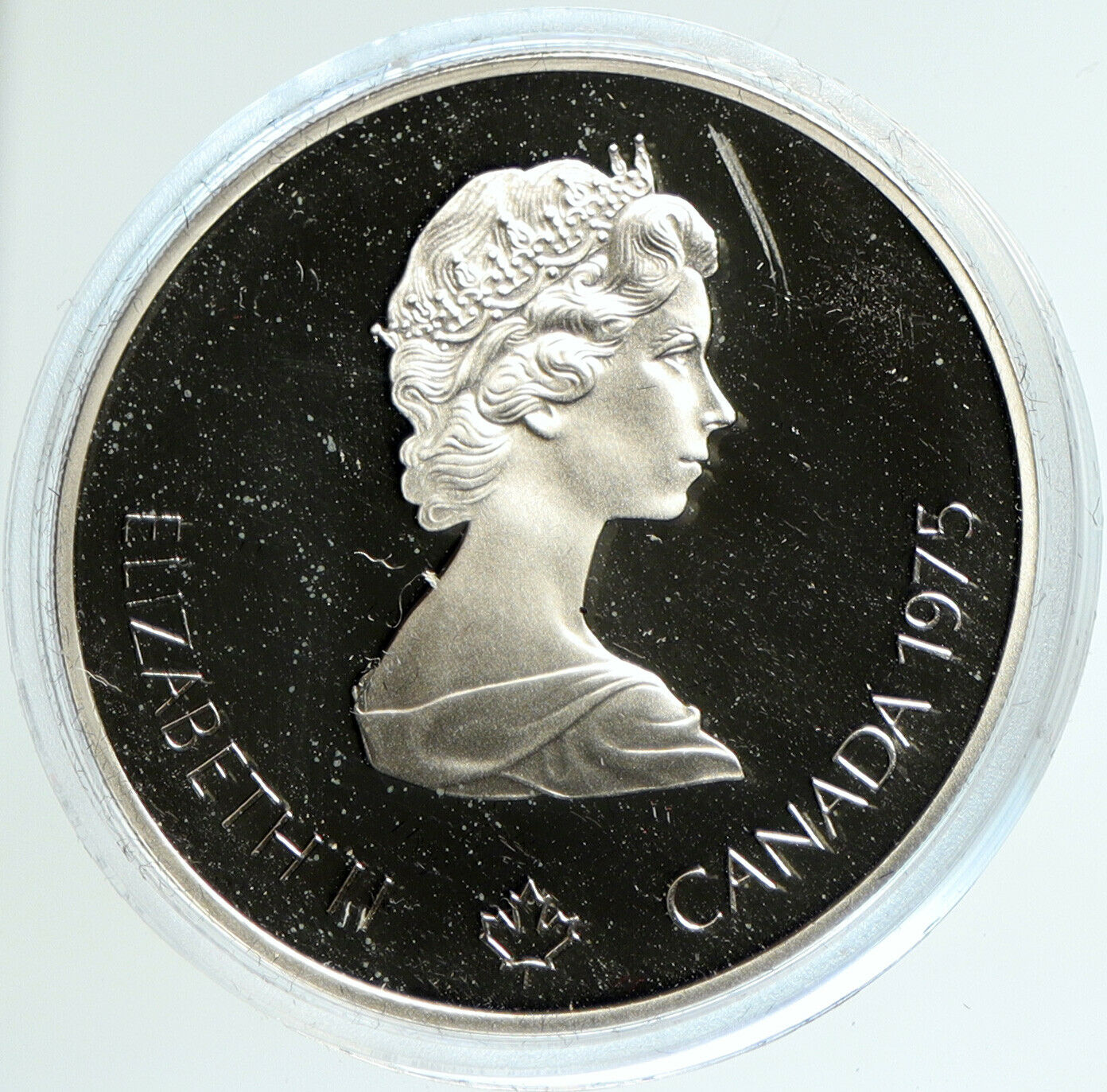 1975 CANADA Elizabeth II Olympics Marathon Athlete Proof Silver $5 Coin i103049