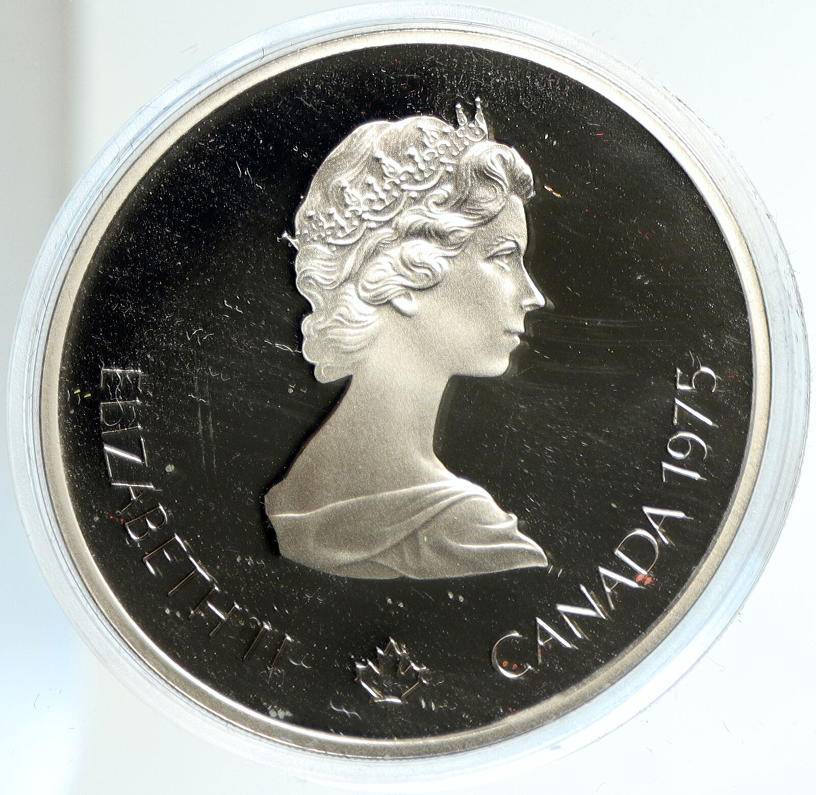 1975 CANADA Elizabeth II Olympic Montreal SHOT PUT Proof Silver $10 Coin i103055