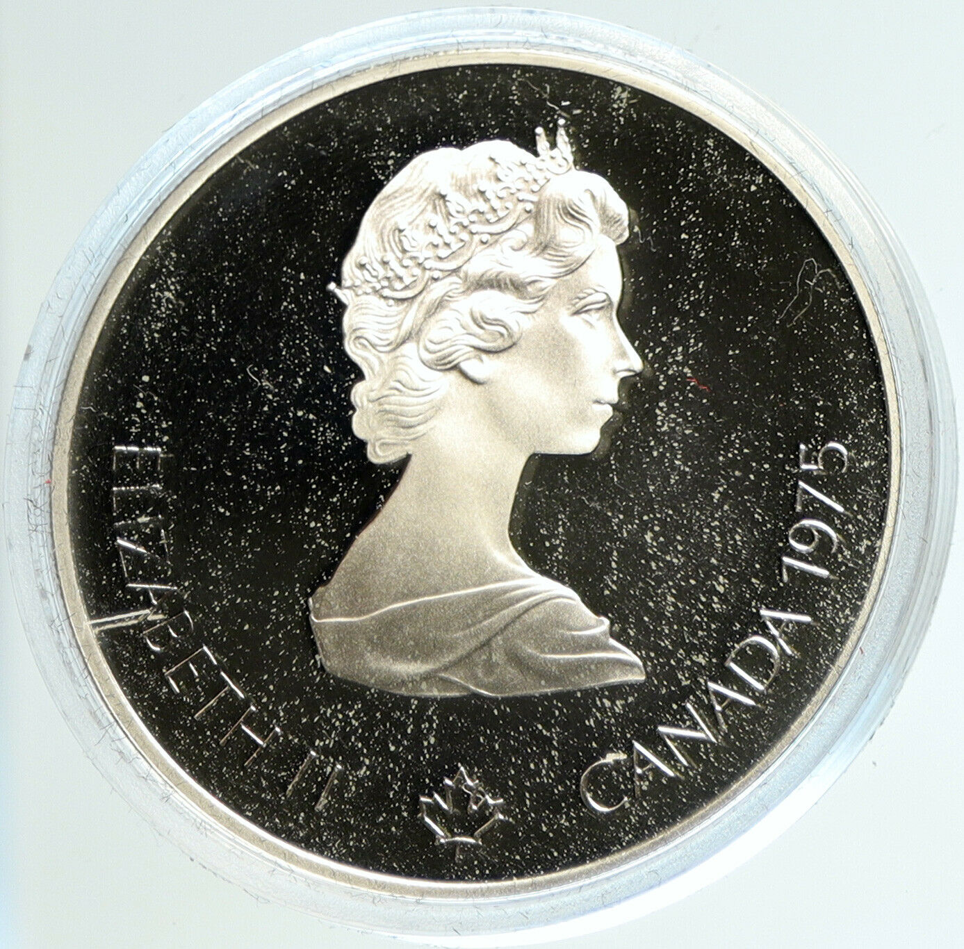 1975 CANADA Elizabeth II Olympics Javelin Athlete PROOF Silver $5 Coin i103050