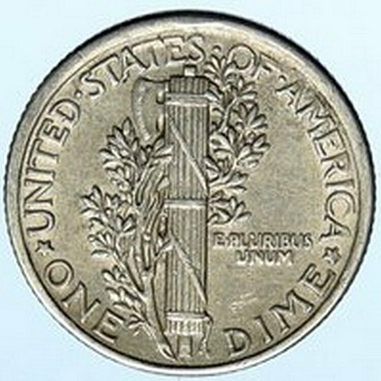 1917 P UNITED STATES Mercury Winged Liberty Head Dime Silver Coin Fasces i102797