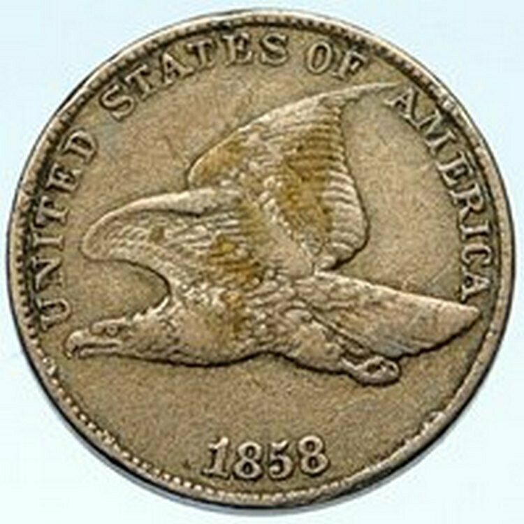 1858 P UNITED STATES USA Flying Eagle & Wreath ANTIQUE VINTAGE Cent Coin i102801