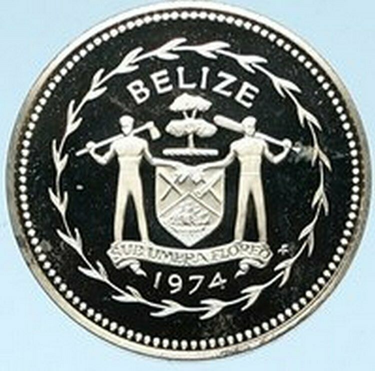 1974 BELIZE Avifauna FORK TAILED FLYCATCHER BIRDS Proof Silver Cent Coin i102802