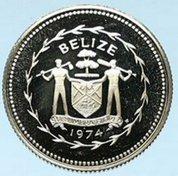 1974 BELIZE Avifauna Long-tailed HERMIT BIRD Proof Silver 10 Cents Coin i102804