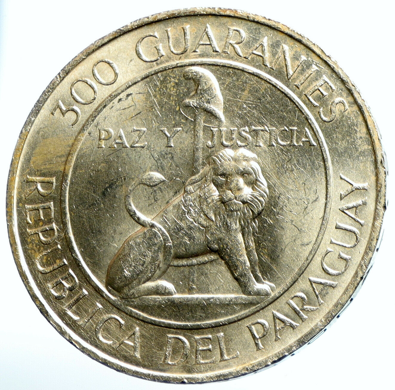 1973 PARAGUAY President Stroessner Genuine OLD Silver 300 Guaranies Coin i102926