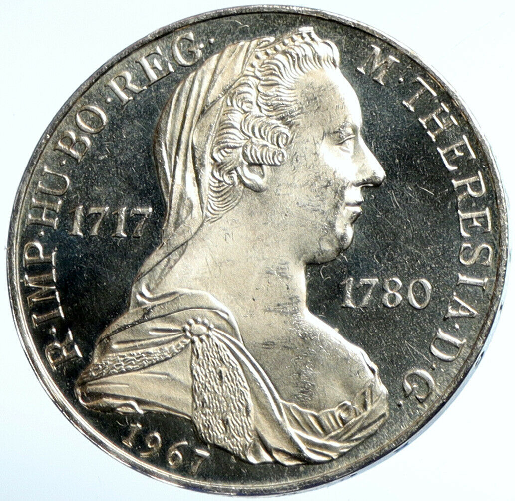 1967 AUSTRIA with QUEEN MARIA THERESIA Antique Silver 25 Schilling Coin i102914