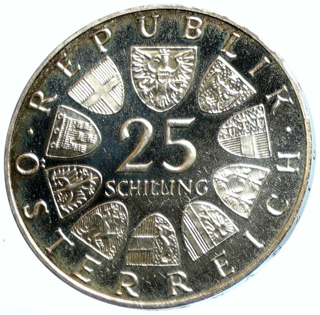 1964 AUSTRIA w/ Writer Franz Grillparzer PROOF Silver 25 Schilling Coin i102918