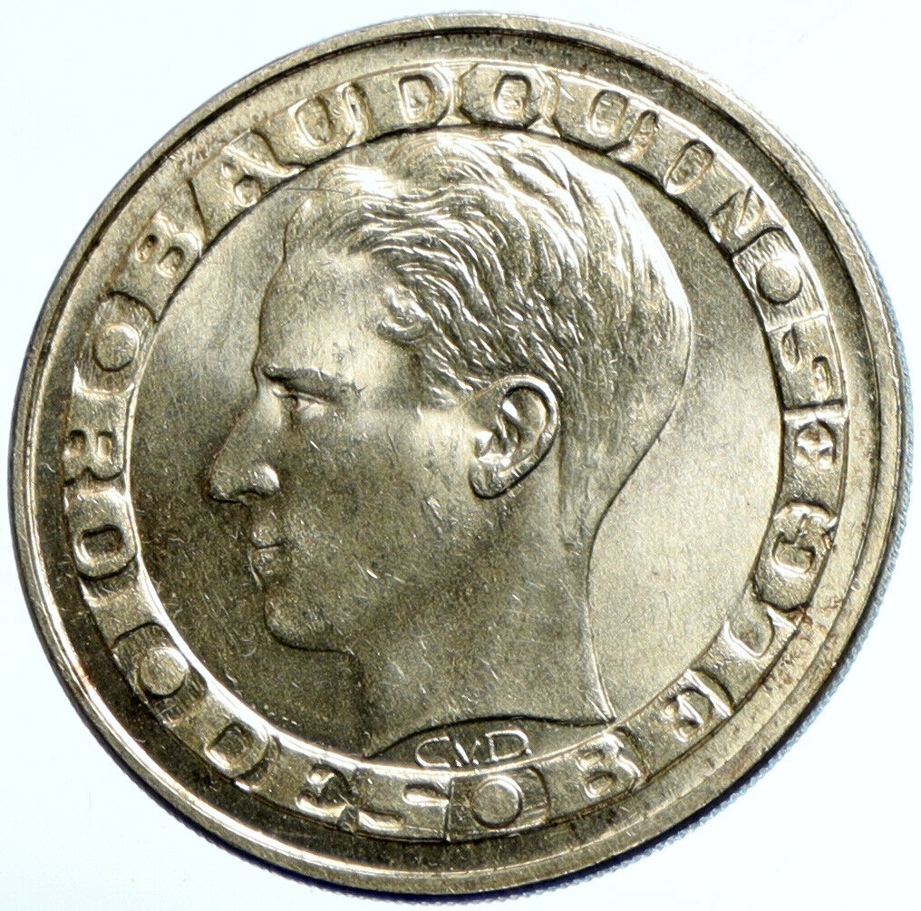 1958 BELGIUM BRUSSELS WORLD's FAIR 58 Baudouin BU Silver 50 Francs Coin i102919