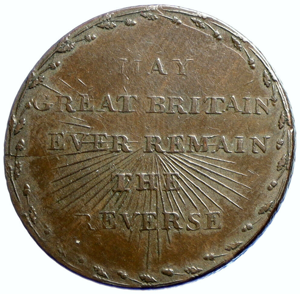 1794 ENGLAND UK Middlesex MAP FRANCE Satire Revolution 1/2 Penny Token i102903