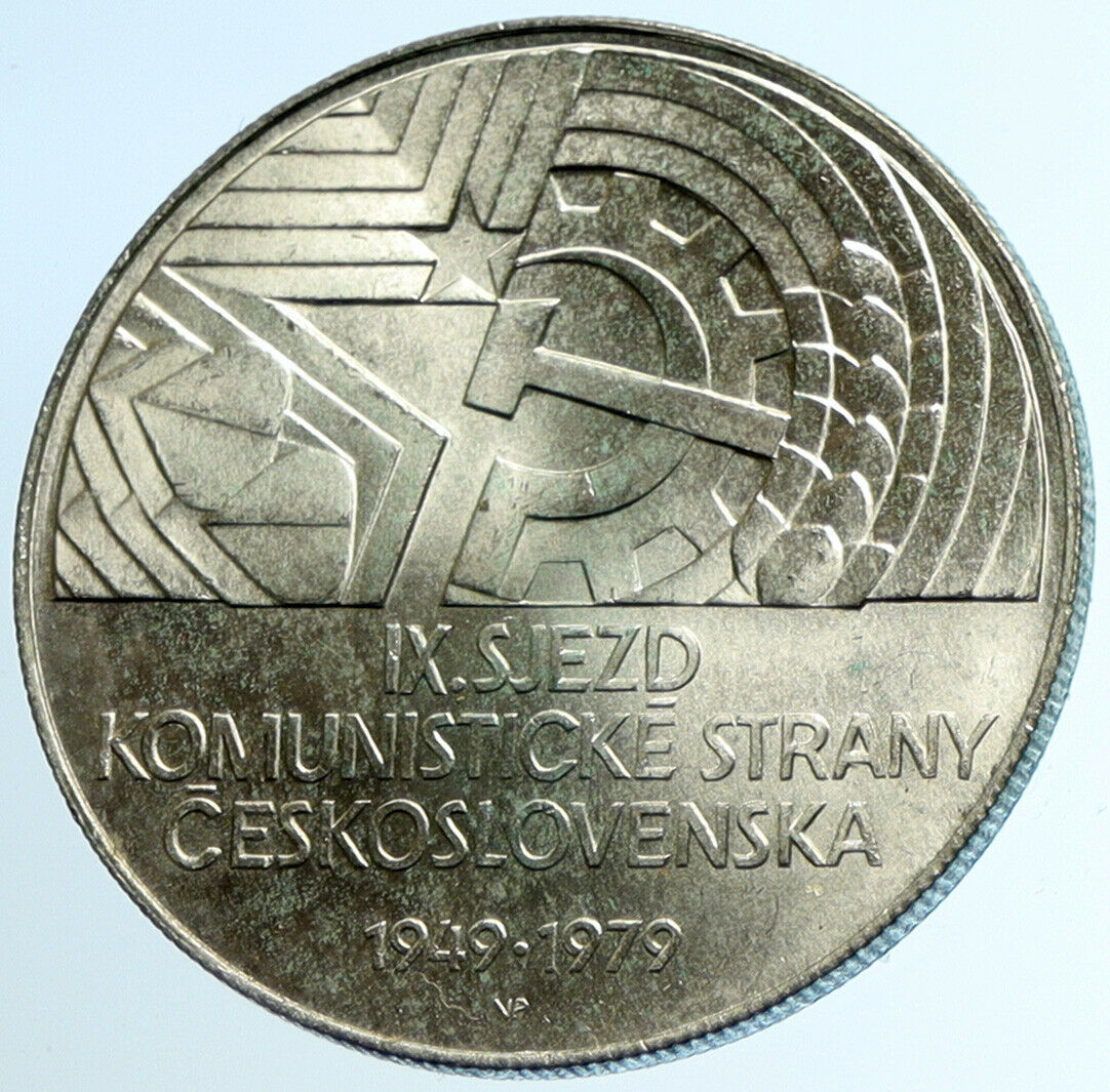 1979 CZECHOSLOVAKIA Czech Communist Party Congress Silver 50 Korun Coin i103923