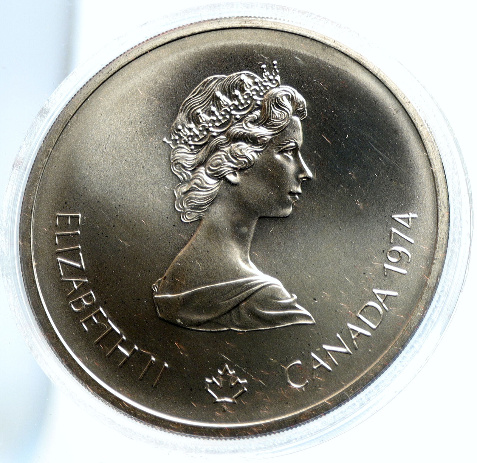 1974 CANADA Queen Elizabeth II Olympics Montreal BU Silver $10 Coin i103775