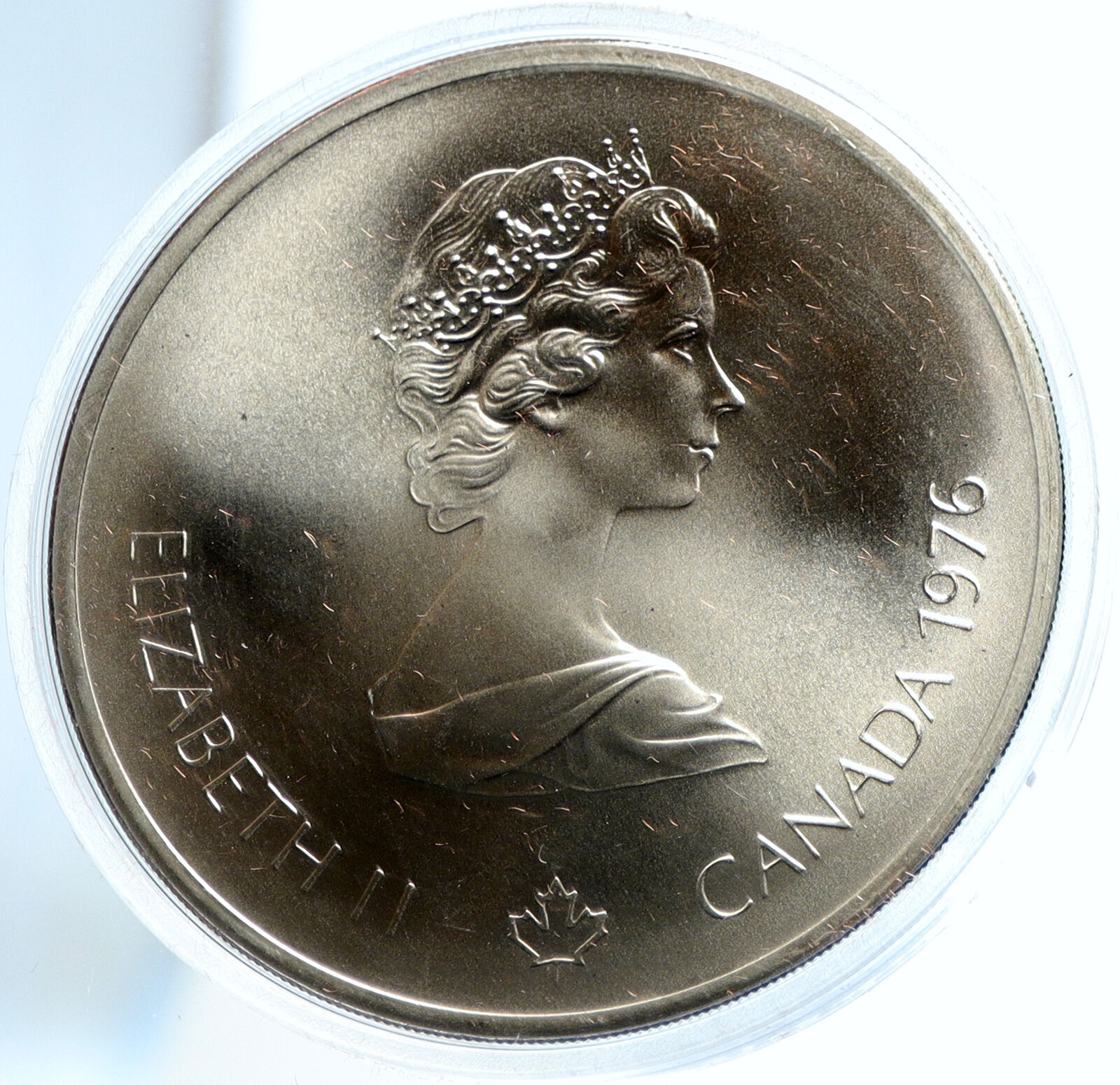 1976 CANADA Elizabeth II Olympics Montreal FOOTBALL Proof Silver 10 Coin i103771