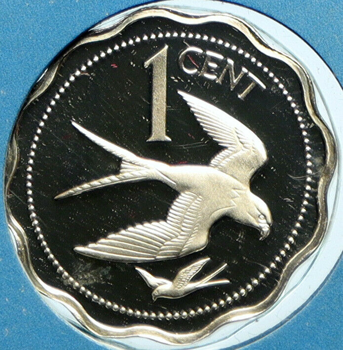 1975 BELIZE Avifauna FORK TAILED FLYCATCHER BIRDS Proof Silver Cent Coin i104115