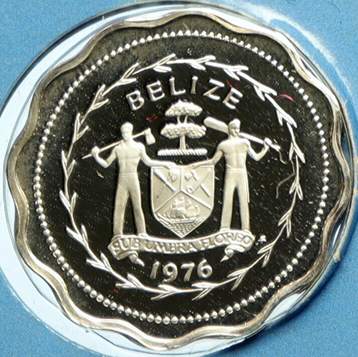 1975 BELIZE Avifauna FORK TAILED FLYCATCHER BIRDS Proof Silver Cent Coin i104115