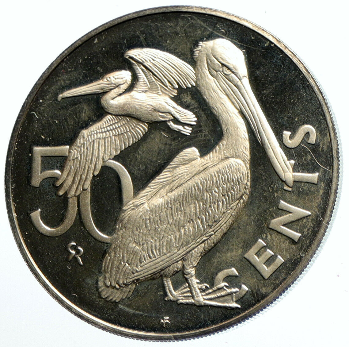 1973 British Virgin Islands UK Elizabeth II PELICAN Proof 50 Cent Coin i104148