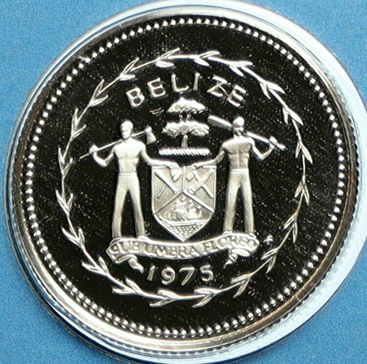 1975 BELIZE Avifauna Long-tailed HERMIT BIRD Proof Silver 10 Cents Coin i104112