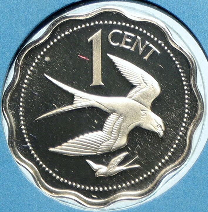 1975 BELIZE Avifauna FORK TAILED FLYCATCHER BIRDS Proof Silver Cent Coin i104114