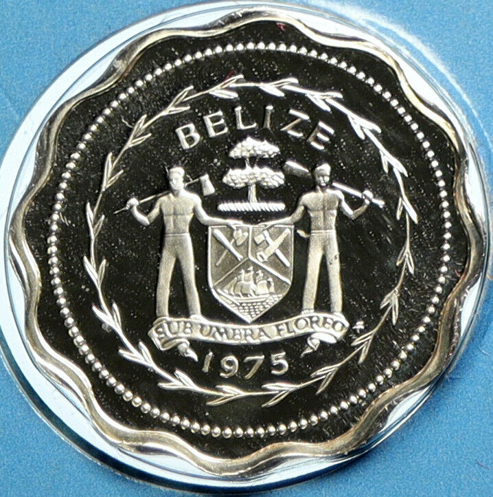 1975 BELIZE Avifauna FORK TAILED FLYCATCHER BIRDS Proof Silver Cent Coin i104114