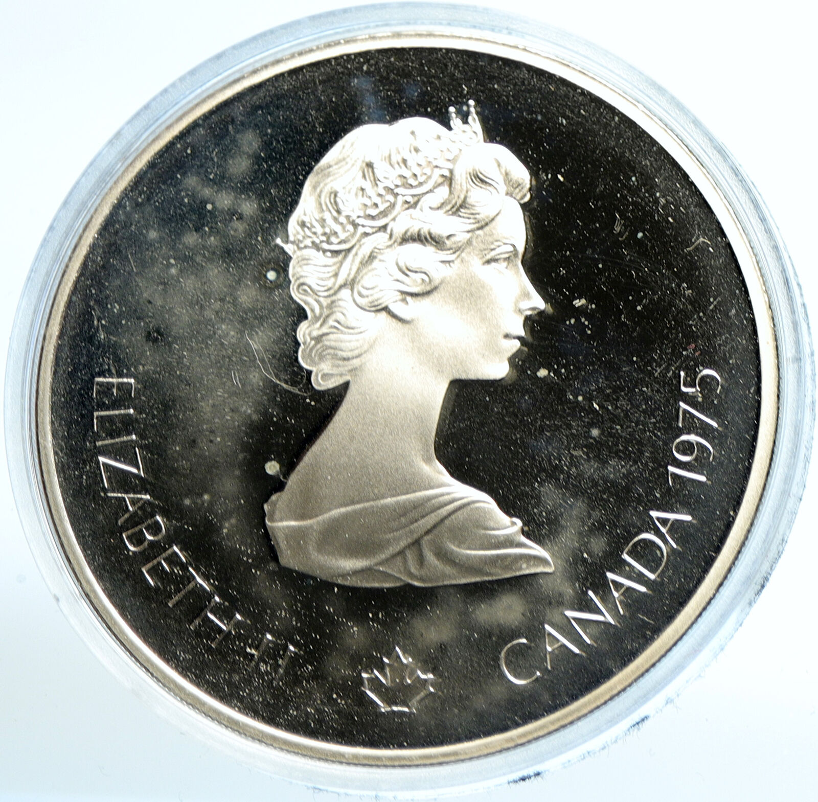 1975 CANADA Elizabeth II Olympic Montreal SHOT PUT Proof Silver $10 Coin i103508