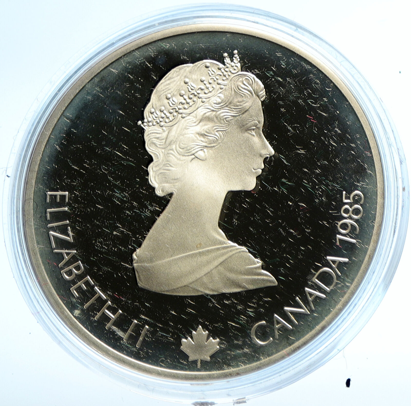 1985 CANADA 1988 CALGARY OLYMPICS Speed Skating Proof Silver $20 Coin i103560