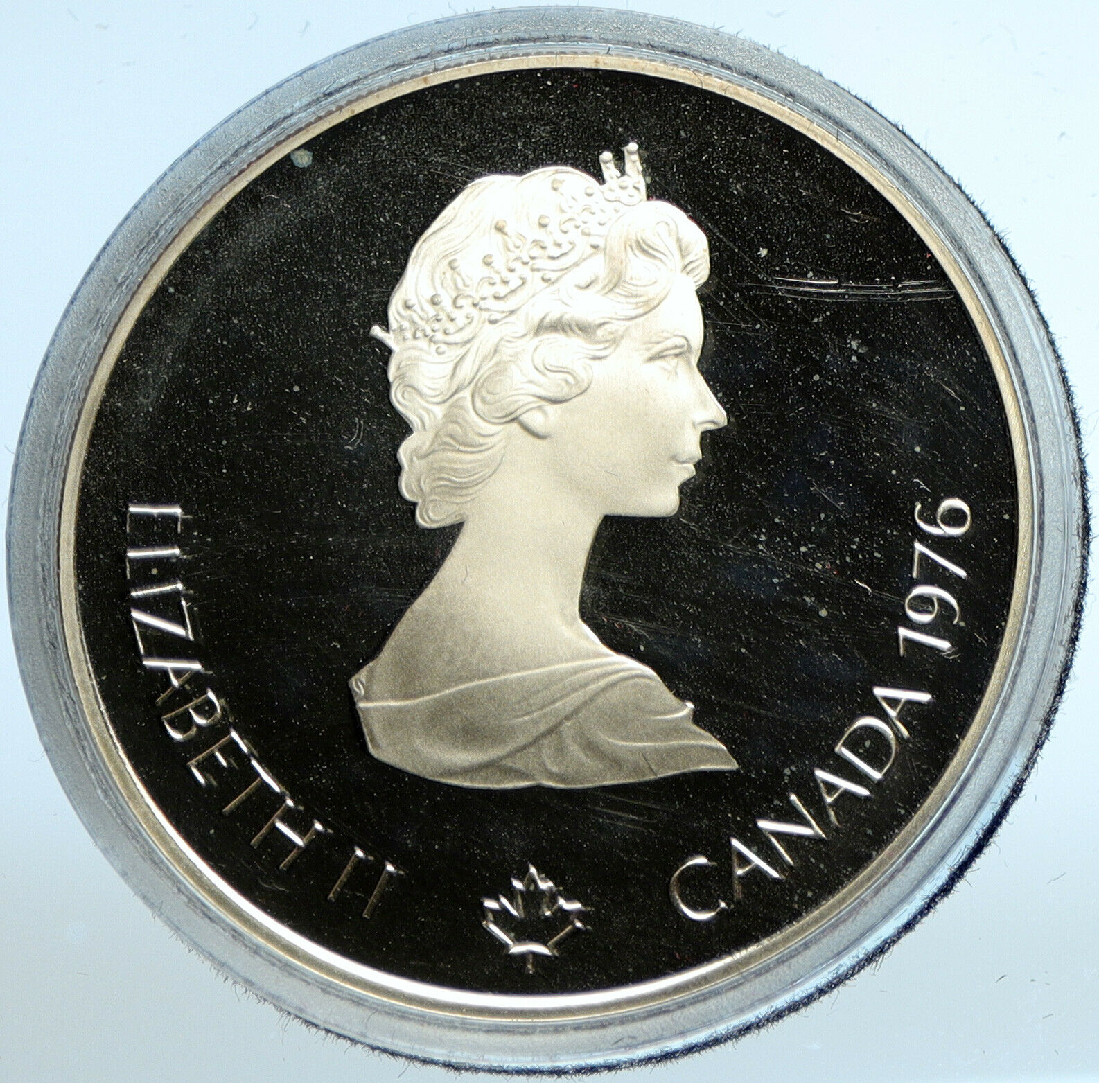 1976 CANADA Elizabeth II Olympics Montreal FENCING Proof Silver $5 Coin i103530