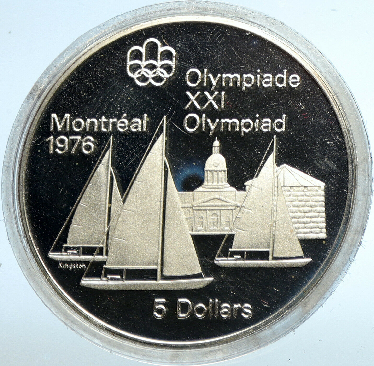 1973 CANADA UK Elizabeth II Olympic Montreal Sailing Proof Silver 5 Coin i103533