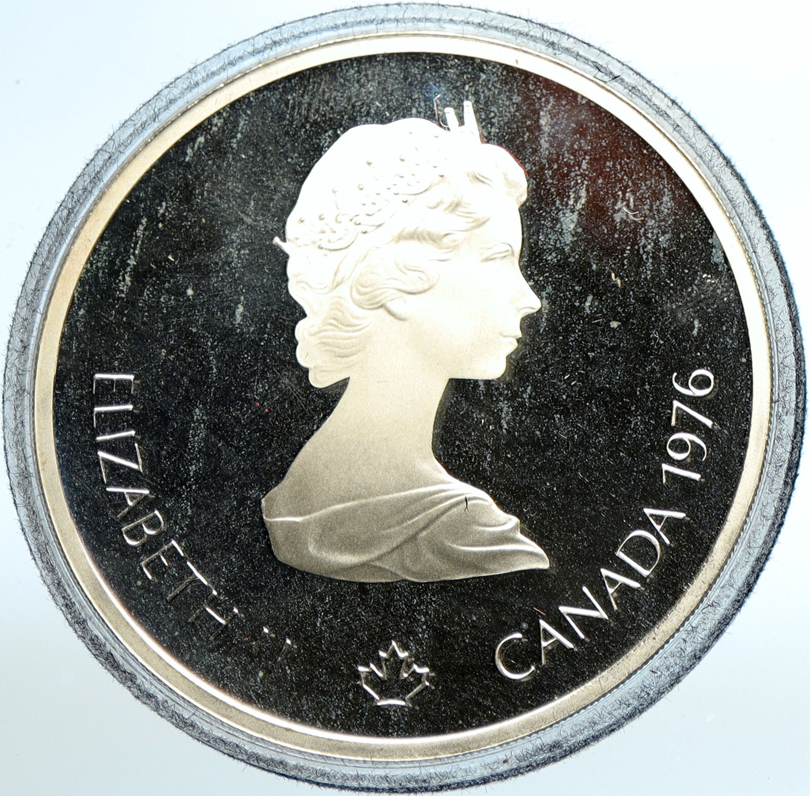 1976 CANADA Elizabeth II Olympic Montreal STADIUM Proof Silver $10 Coin i103542