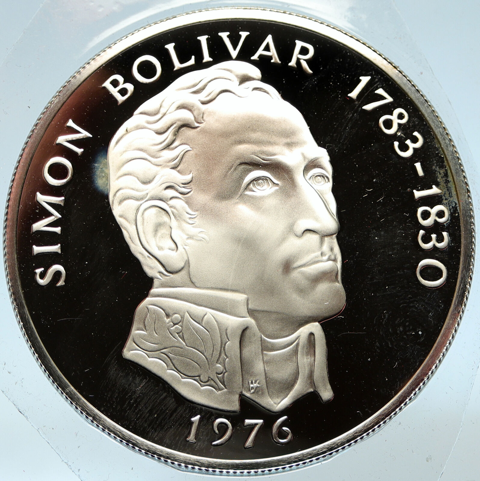 1976 PANAMA Huge Proof Silver 3.8oz 20 Balboas SIMON BOLIVAR Old Medal i103319