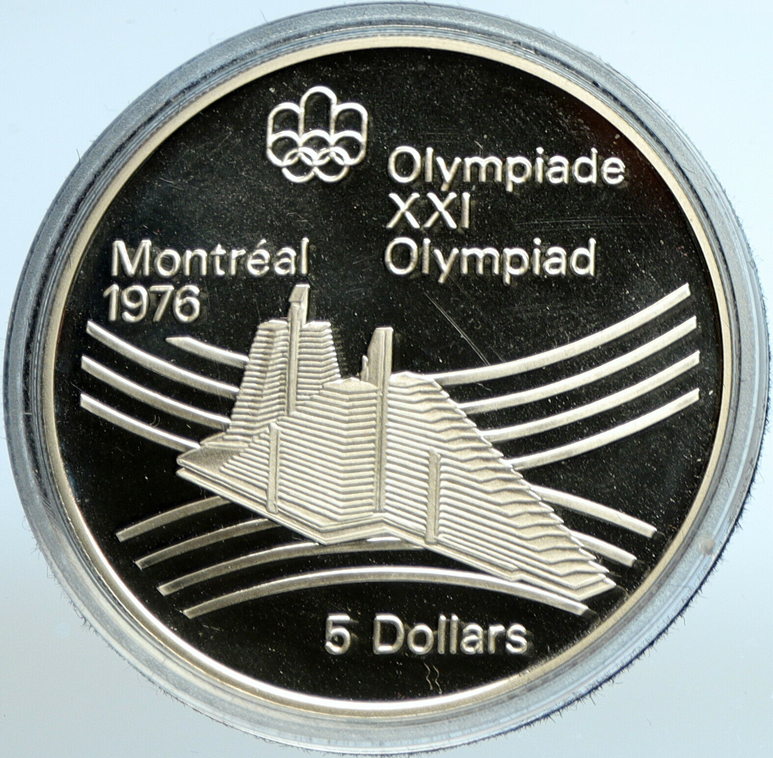 1976 CANADA Elizabeth II Olympics Montreal Village Proof Silver $5 Coin i103544