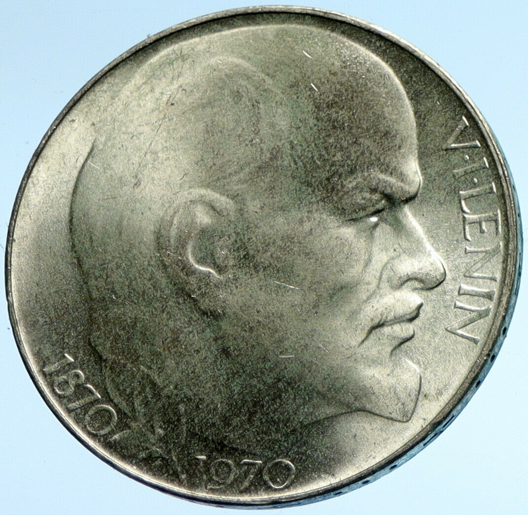 1970 CZECHOSLOVAKIA Czech Communist LENIN BIRTH 100 Silver 50 Korun Coin i104187