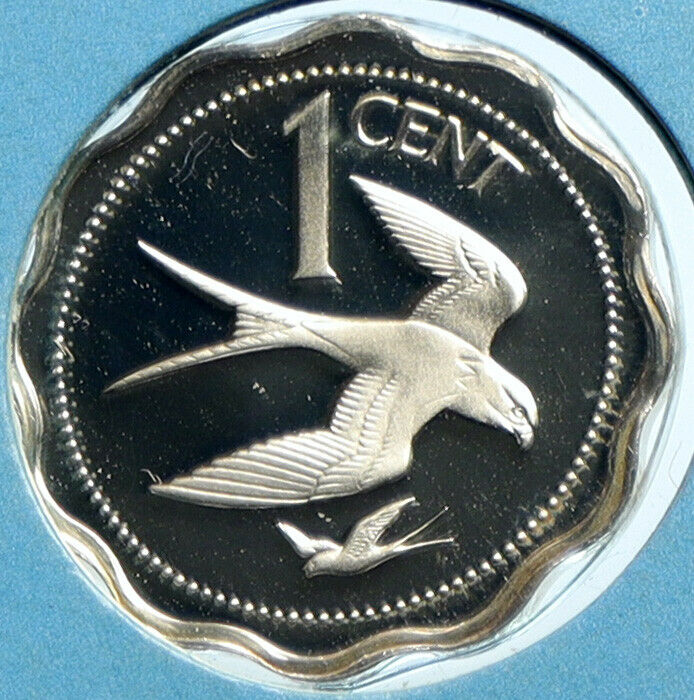 1975 BELIZE Avifauna FORK TAILED FLYCATCHER BIRDS Proof Silver Cent Coin i104127