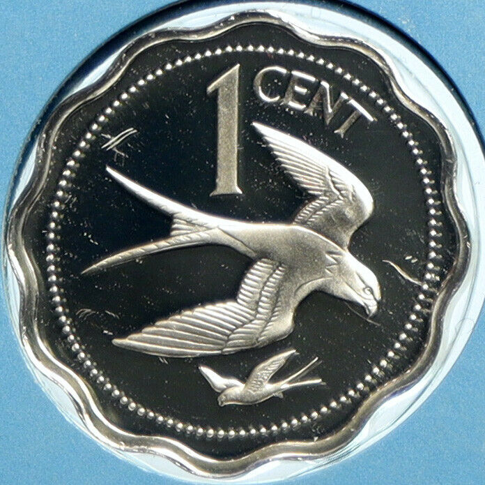 1975 BELIZE Avifauna FORK TAILED FLYCATCHER BIRDS Proof Silver Cent Coin i104122