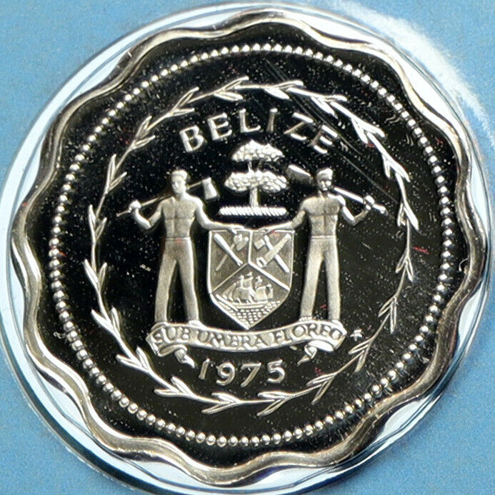 1975 BELIZE Avifauna FORK TAILED FLYCATCHER BIRDS Proof Silver Cent Coin i104122