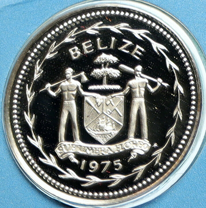 1975 BELIZE Avifauna FORK TAILED FLYCATCHER BIRD Proof Silver 5Cent Coin i104126