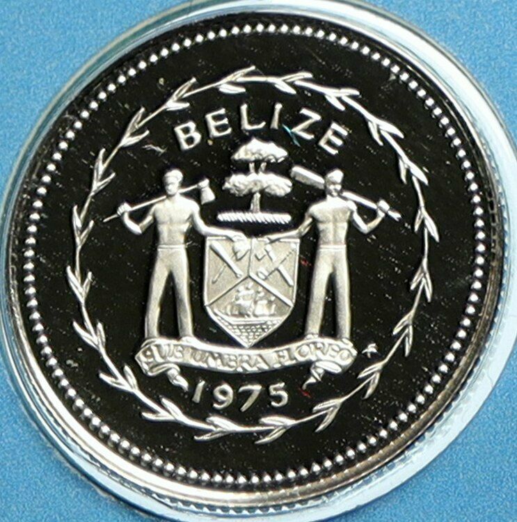 1975 BELIZE Avifauna Long-tailed HERMIT BIRD Proof Silver 10 Cents Coin i104125