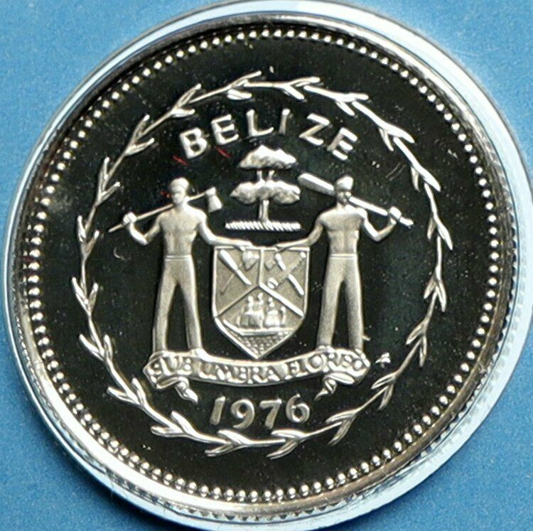 1976 BELIZE Avifauna Long-tailed HERMIT BIRD Proof Silver 10 Cents Coin i104130