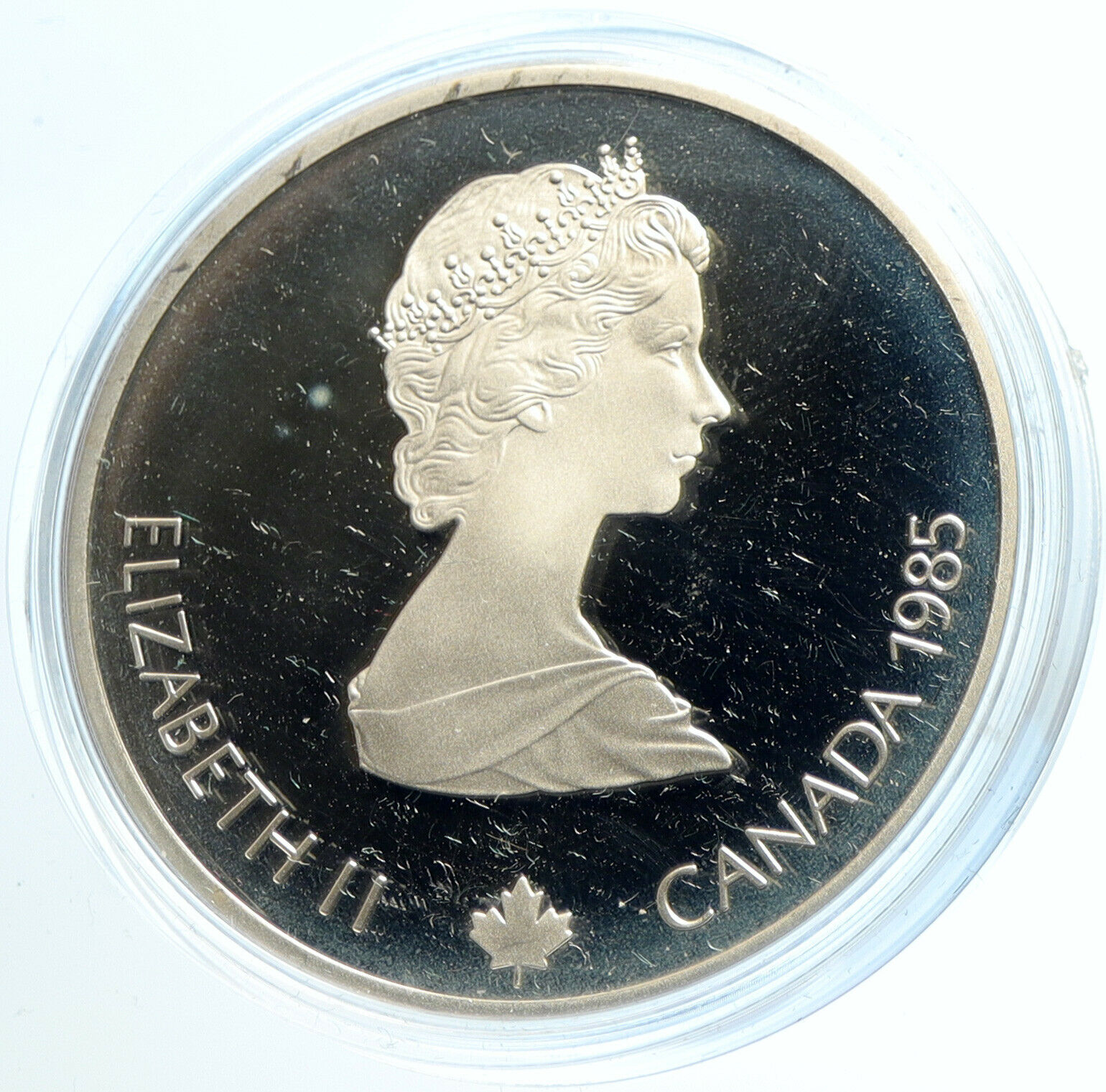 1985 CANADA 1988 CALGARY OLYMPICS Speed Skating Proof Silver $20 Coin i103940