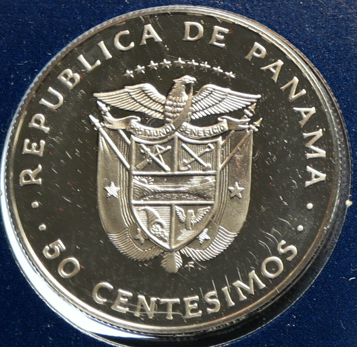 1975 PANAMA Fernando de Lesseps France SUEZ CANAL PRF 50 Centesimos Coin i103632