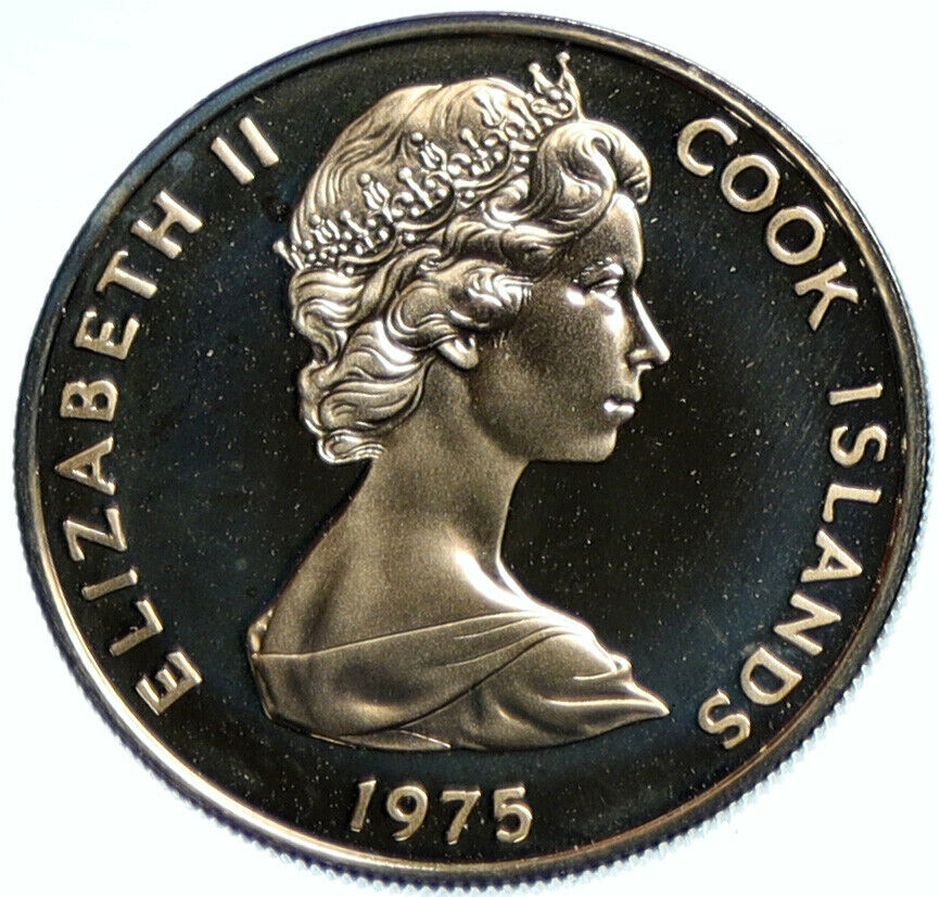 1975 COOK ISLANDS Elizabeth II VINTAGE Proof 10 Cents Coin i103597